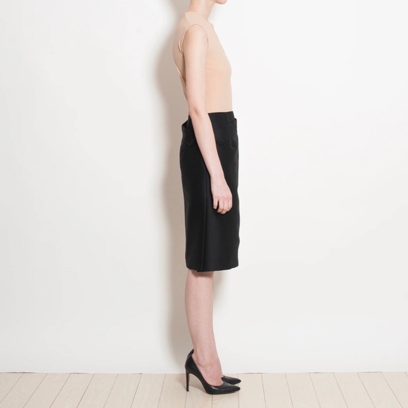 DressedUndressed Silk Wool Error Pencil Skirt in Black, Size 2, Made in Japan - Picture 5 of 16